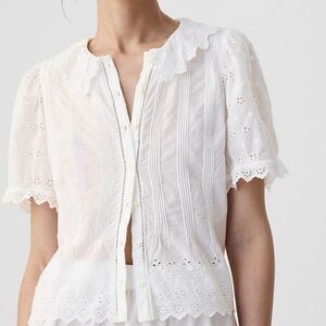 GAP X Doen white Eyelet Blouse